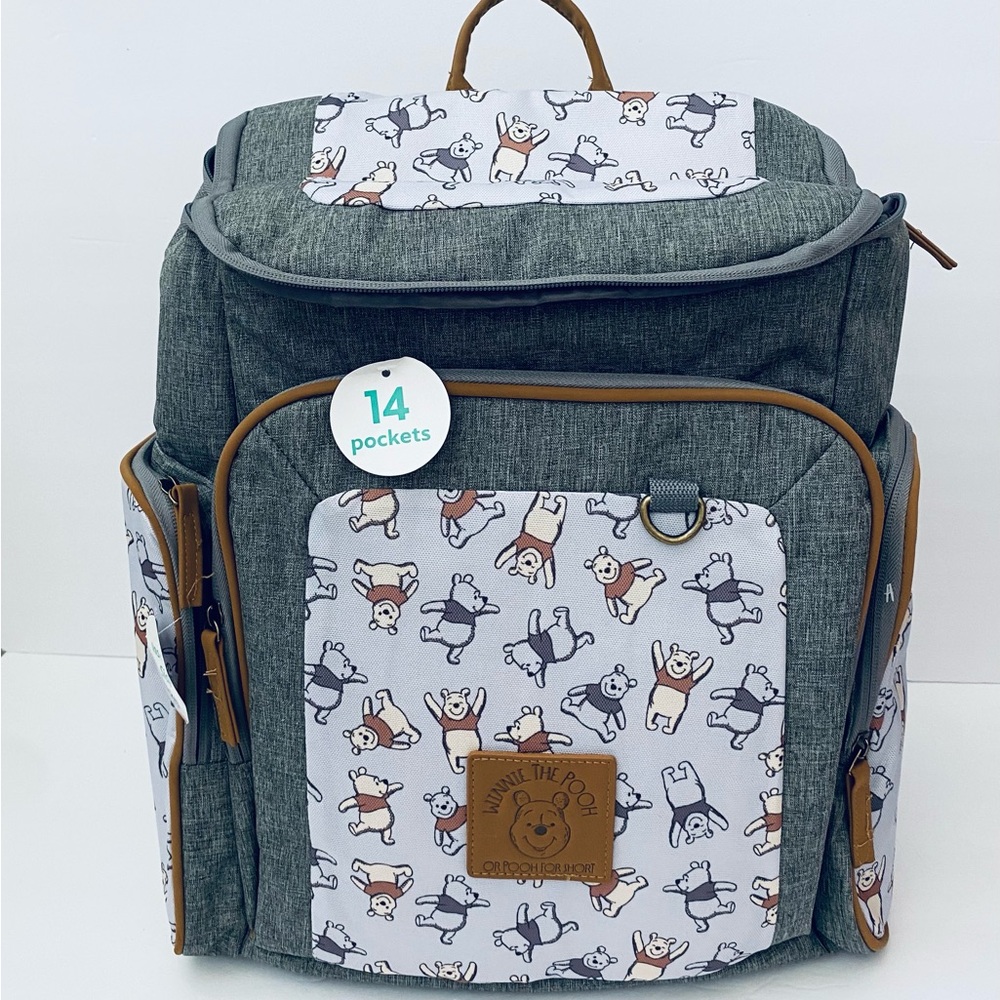 Disney Cudlie Baby Boys Jartop Backpack Diaper Bag in Winnie The Pooh Print 16” - Picture 2 of 7
